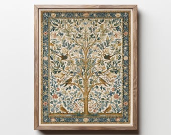Textile Wall Art, Botanical Print, Beige Wall Decor, Vintage Print, Tapestry Wall Art, Light Academia Room Decor, 8x10 Digital Art Download
