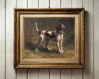 Vintage hondenkunst, kunst aan de muur hond, hond print, kunst aan de muur boerderij, antieke hond schilderij, boerderij kunst, afdrukbare muur kunst, digitale kunst downloaden