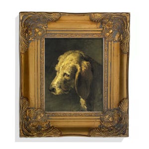 Dog Art Canvas Prints Oil Painting Print Framed Dog Wall Art Dog Decor Decorative-Vintage Wall Art Dog Print