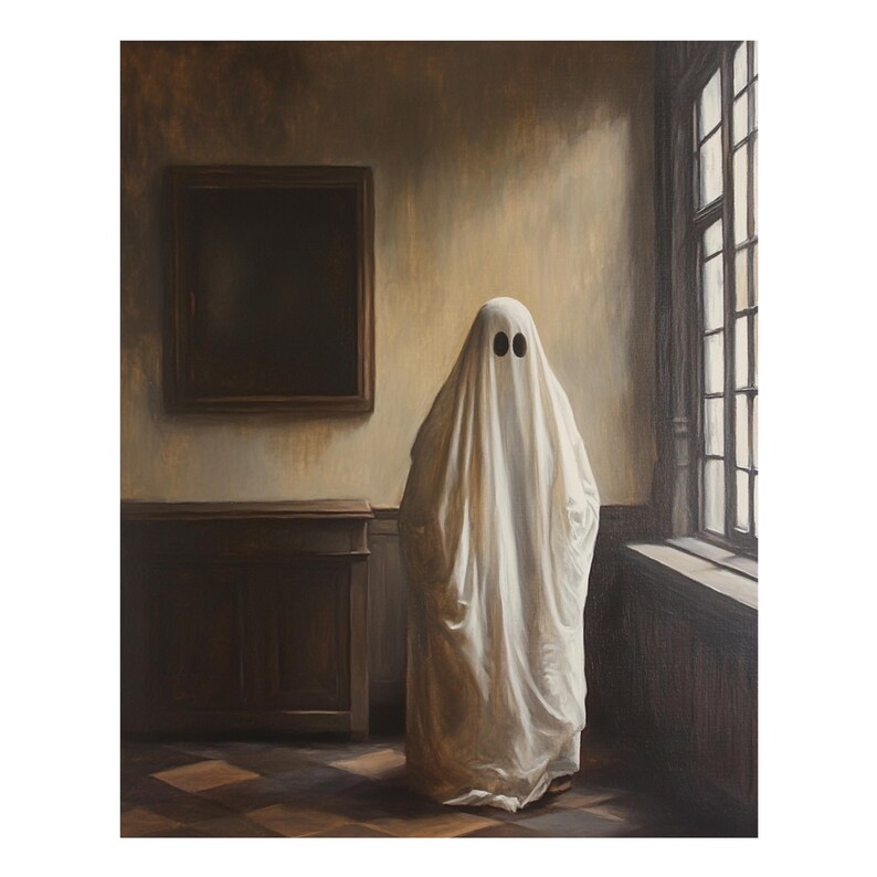 Halloween Printable Wall Art Printable Ghost Painting Antique Portrait