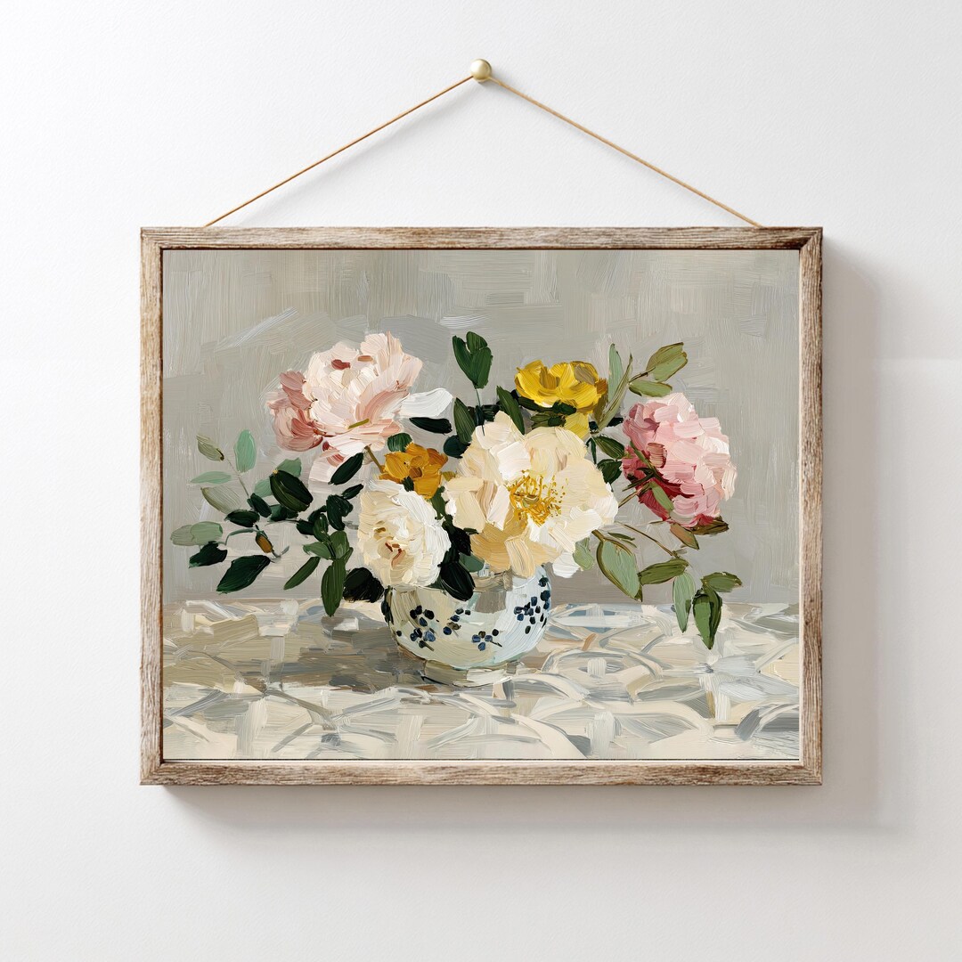 Floral Print Pastel Flower Print Spring Oil Painting Modern floral-print-pastel-flower-print-spring-oil-painting-modern