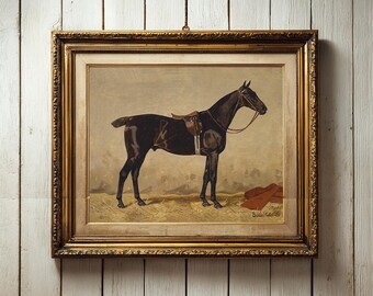 Vintage Horse Wall Art, Vintage Horse Print, Retro Animal Wall Art, Antique Farmhouse Wall Decor, Digital Wall Art, Digital Art Download