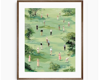 Vintage Golf Poster, Antike Golf Kunst, druckbare Wandkunst, Retro Athletisch Druck, Sport Wanddekor, Grün Golf Platz Dekor, Digitaler Download