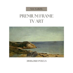 Coastal Landscape Vintage Frame TV Art, Coastal Art for TV, Landscape Art, Ocean Aesthetic Decor, Digital Download Frame TV Art | TV73