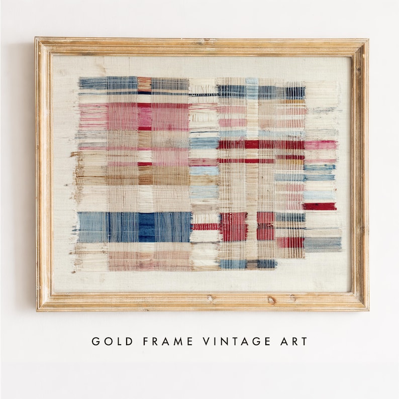 Hand-loomed textile wall art for bedroom — abstract geometric grid with natural, lived-in appeal