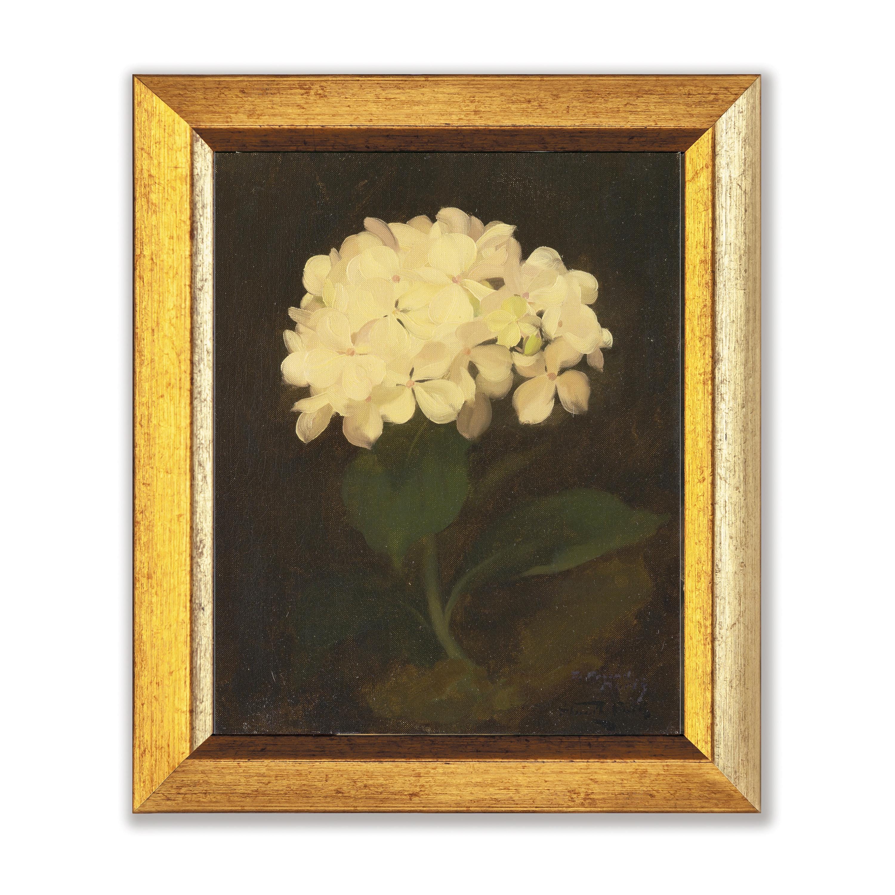 Vintage Hydrangea Oil Painting, Moody Flowers Print, Dark Floral ...