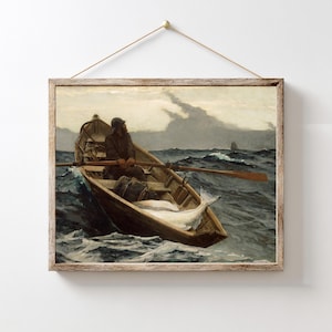 Vintage Fisherman Print, Nautical Wall Art, Antique Beach House Decor, Ocean Opulence, Maritime Home Decor, Retro Boat Art, Digital Download