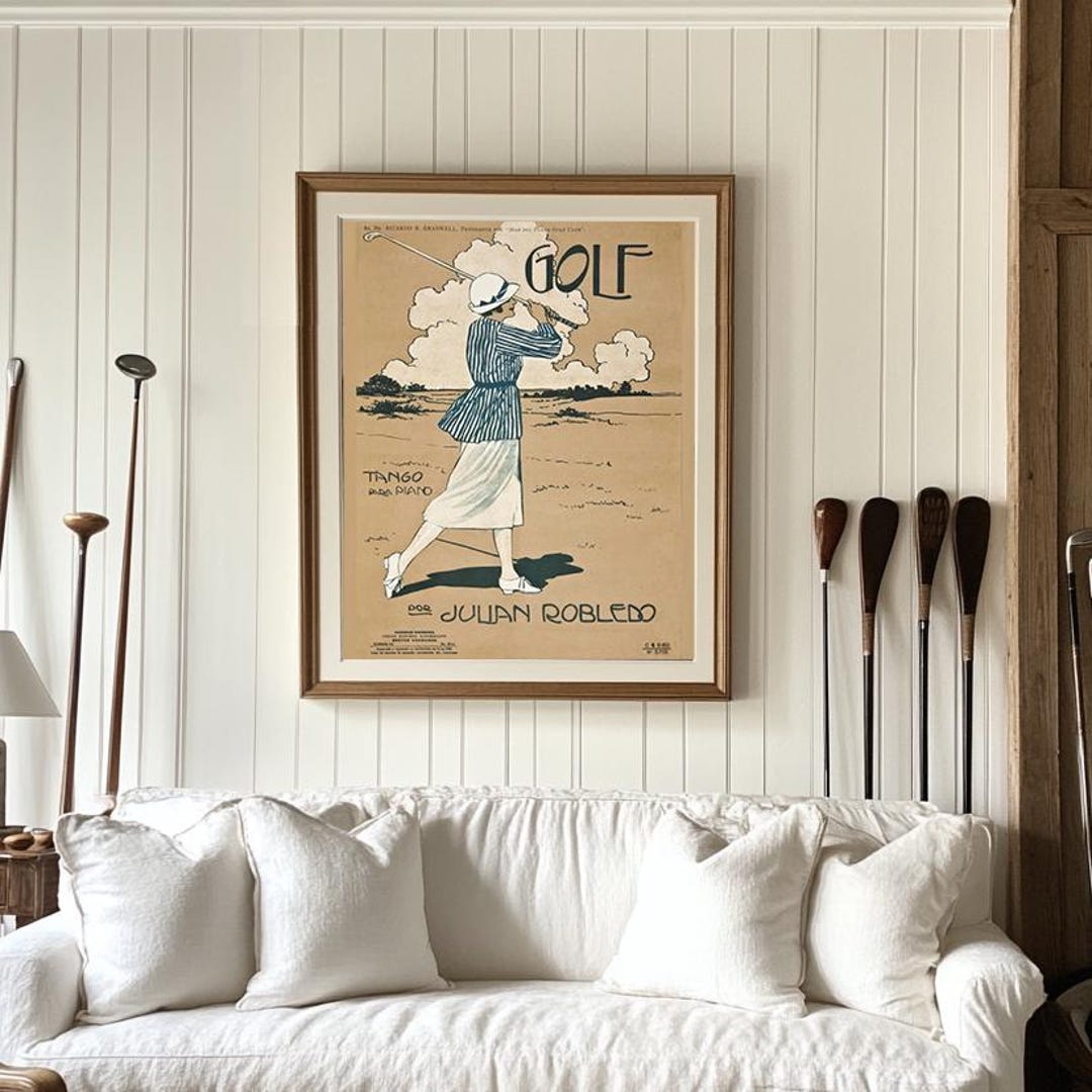 Vintage Golf Print Antique Golf Art Women's Golf Art Printable