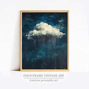 Cloud Art Cloud Wall Art Unframed Dark Moody Cloud Print Dark Academia Decor Romantic Cottagecore Vintage Style  Painting Gothic Home Decor