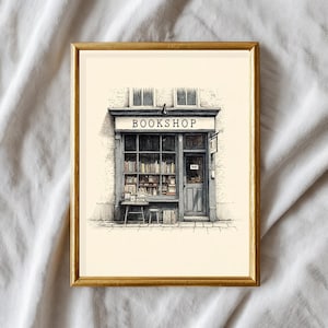 Bokhandelstryck, Bokhandelsväggkonst, Bokheminredning, Vintage bokhandel, Boktryck, Akademisk konst, Digital nedladdning
