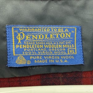 Pendleton Wool Board Shirt XL Vintage Blue Label Plaid Virgin Wool USA 1950s 60 image 4