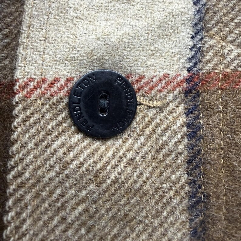 Pendleton Wool Cruiser Jacket Men's Medium Plaid Virgin Wool USA Blue Label 60s image 3