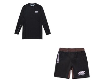 Conjunto de camiseta de compresión y pantalones cortos Shoyoroll Competitor 20.12: Equipamiento de entrenamiento BJJ sin kimono