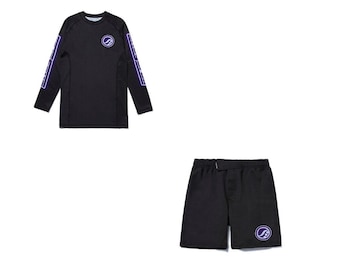 Conjunto de camiseta de compresión y pantalones cortos Shoyoroll Grape Competitor / Equipo de entrenamiento BJJ sin kimono
