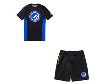 Conjunto de camiseta de compresión y pantalones cortos Shoyoroll Competitor 21 azul / Equipamiento para BJJ sin kimono