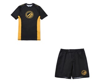 Conjunto de camiseta de compresión y pantalones cortos Shoyoroll Griffon BJJ No-Gi
