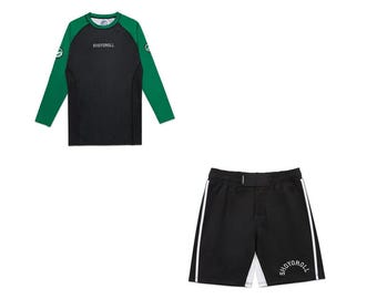 Camiseta de compresión y pantalones cortos Shoyoroll Heritage Competitor / Conjunto premium de BJJ sin kimono