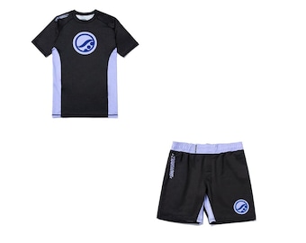 Camiseta de compresión y pantalones cortos Shoyoroll Lavender Competitor / Conjunto premium de BJJ sin kimono