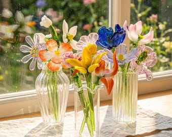 Flor de nacimiento personalizada en vaso, ramo de flores de nacimiento, regalo de flores de nacimiento, regalo de nacimiento para mamá, regalo de flores de nacimiento en vaso, regalo de cumpleaños