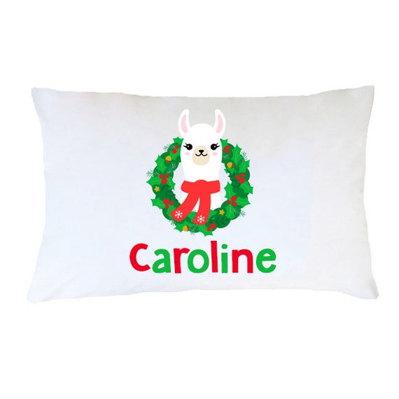 Personalized Pillowcase Christmas Llama Pillow Case Etsy
