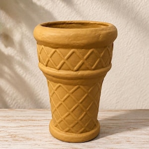 Handcrafted concrete ice cream cone Flower pot