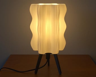 3D gedruckte Ripple Tischlampe mit Edison Birne, warme Nachttischleuchte