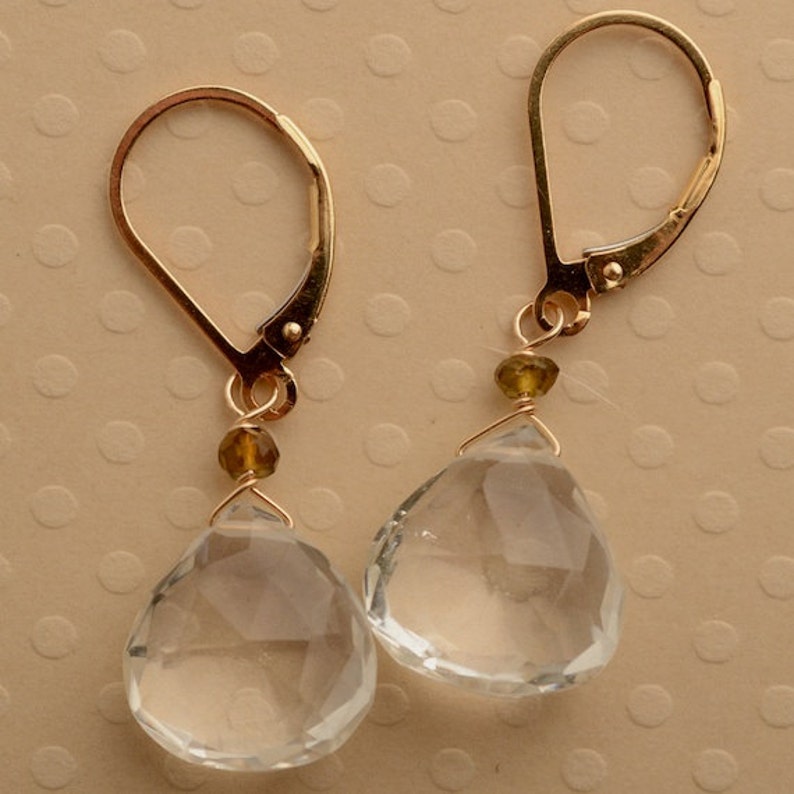 Clear Quartz Earrings Crystal Earrings Gemstone Gold - Etsy