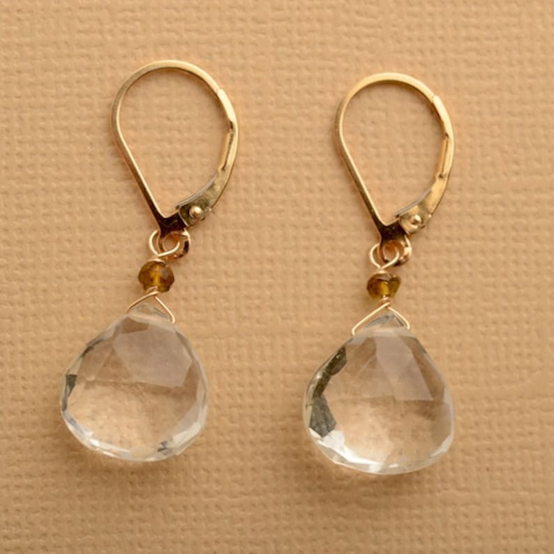 Clear Quartz Earrings Crystal Earrings Gemstone Gold - Etsy