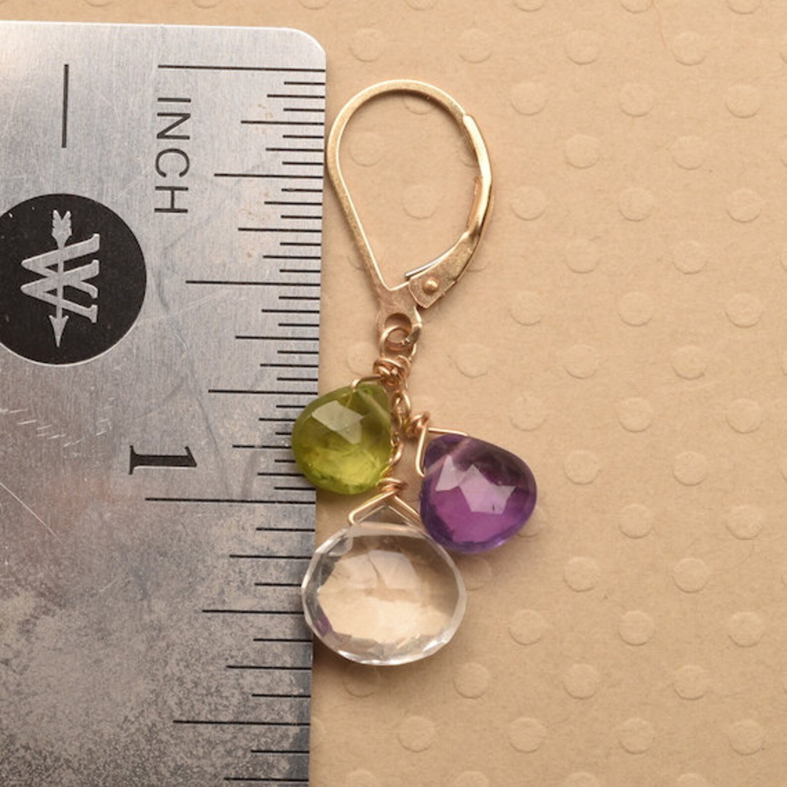 Peridot and amethyst earrings Clearance