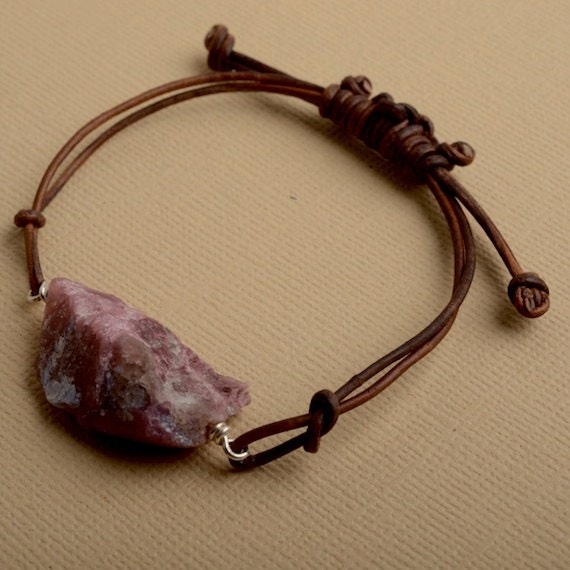 Items similar to pink tourmaline bracelet rough cut gemstone bracelet ...
