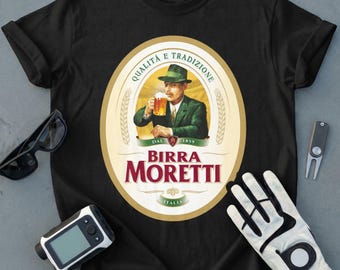 Birra Moretti Vintage Italian Beer T-Shirt, Classic Graphic Tee, Retro Quality & Tradition Brew Label Shirt, Gift for Him
