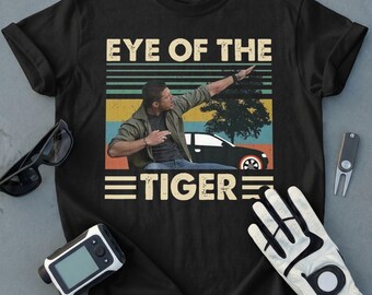 Eye of the Tiger Dab Retro Sunset T-Shirt, Funny Car Guy Gift, Vintage 80s Movie Song Inspired Graphic Tee