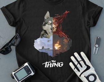 The Thing Horror Movie T-Shirt - John Carpenter Sci-Fi Monster Graphic Tee - Vintage Creature Feature Fan Gift for Him