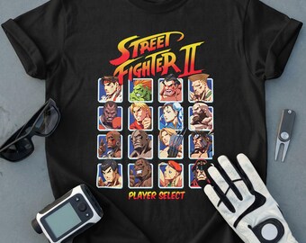 Street Fighter 2 Player Select Screen Arcade Gaming T-Shirt, Retro 90s Video Game Shirt, Vintage Gamer Gift Tee