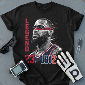 LeBron James Legend Funny Vibes Tribute Art Graphic T-Shirt, Iconic Athlete Style Sports Fan Gift Tee