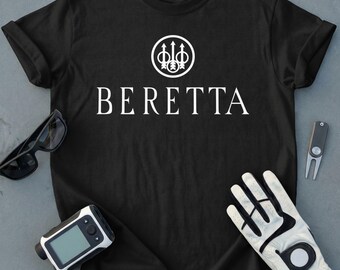 Camiseta Beretta Classic Logo, Camiseta Premium para Entusiastas de Armas, Roupa Esportiva para Caça e Tiro, Presente para Ele, Camiseta para Atividades ao Ar Livre