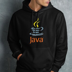 Black hoodie with the Java logo and text.
