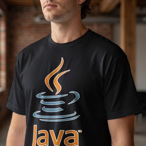 Black t-shirt with the Java logo and text.
