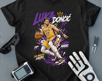 Luka Doncic NBA Magic Funny Style Art Tribute T-Shirt - Vintage Basketball Player Graphic Tee Gift