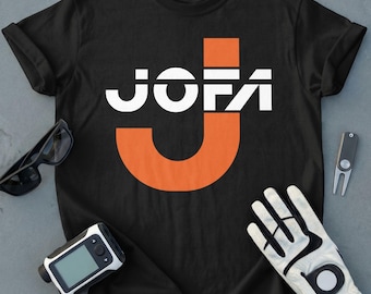 Camiseta moderna com a letra J, design gráfico geométrico abstrato laranja, camiseta minimalista com arte tipográfica, estilo urbano único.