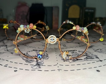 Marcos de energía de cristal envueltos en alambre de cobre personalizados