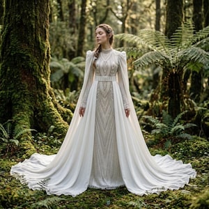 white hooded elf dress etsy Fantasy Ravenswing Dress Elven Style Velvet