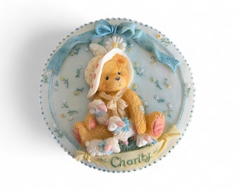 Vintage Cherished Teddies Wall Plaque: 1994 Enesco Priscilla Hillman Bear Decor (Original Box)