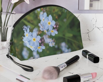 Floral Cosmetics Bag: Forget-Me-Not