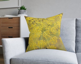 Flower print scatter cushion - Yellow Dill Flower