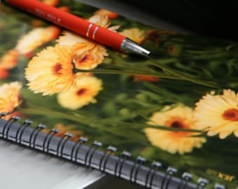 A5 Wire-bound Softcover Notebook - Calendula