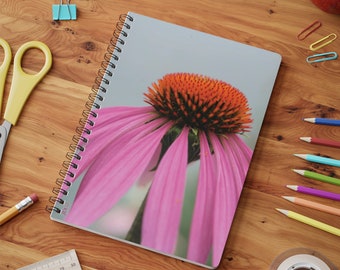 A5 Wire-bound Softcover Notebook - Echinacea