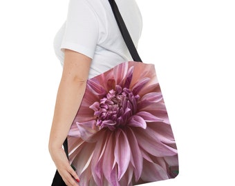 Floral Tote Bag: Dahlia 'Cafe au Lait'