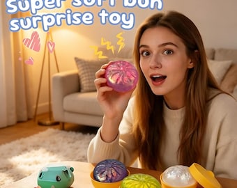 Mystery Single-Unit Blind Box: One Super-Soft Glitter-Filled Bao Toy with No Pre-Drawn Face – Squeeze to Reveal Hidden Sparkle Core