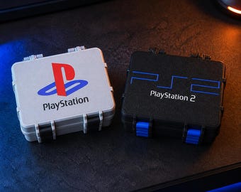 Memory Card Storage Box, Fits PS1 PS2 Style Consoles, Holds 16 Cards